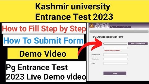 How To Submit Kashmir University Entrance Form 2023 Step by Step | How to fill online ku entrance |