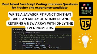 JavaScript: Filter Even Numbers from an Array (2 Easy Ways!) | javascript coding interview question Wealth