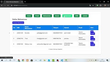 CRUD sistem informasi akademik menggunakan framework laravel.