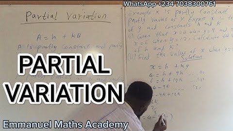 Partial Variation | Variation | Proportionality | Types of Variation | #emmanuelmathsacademy