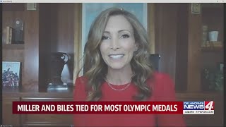 Miller and Biles tied for most Olympic medals