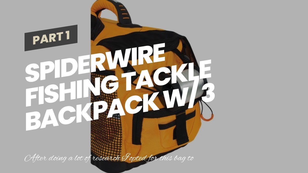 Spiderwire Fishing Tackle Backpack W/ 3 Medium Utility Boxes SPB006