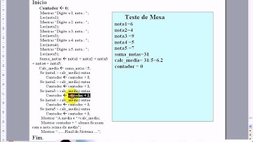 aula 1142 Algoritmos e Logica de programação   Exerc media media Teste de Mesa