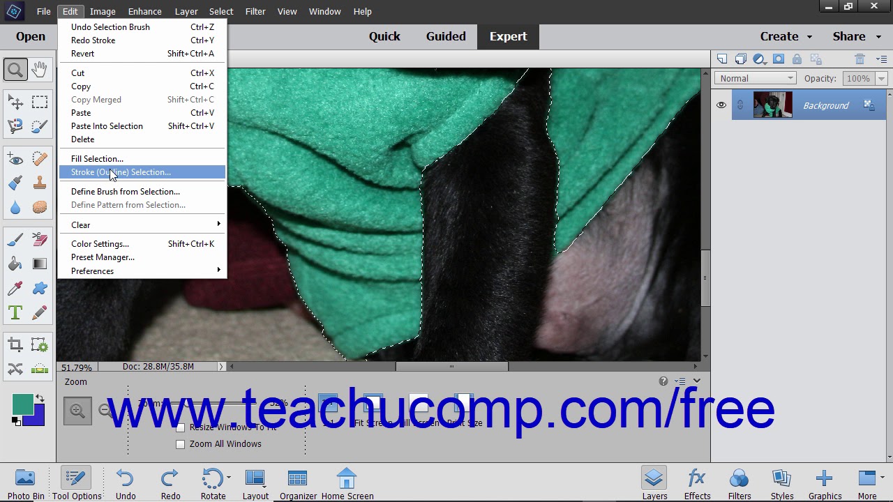 Photoshop Elements 2019 Tutorial Stroking Adobe Training - YouTube