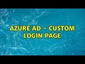 Azure AD - Custom login page