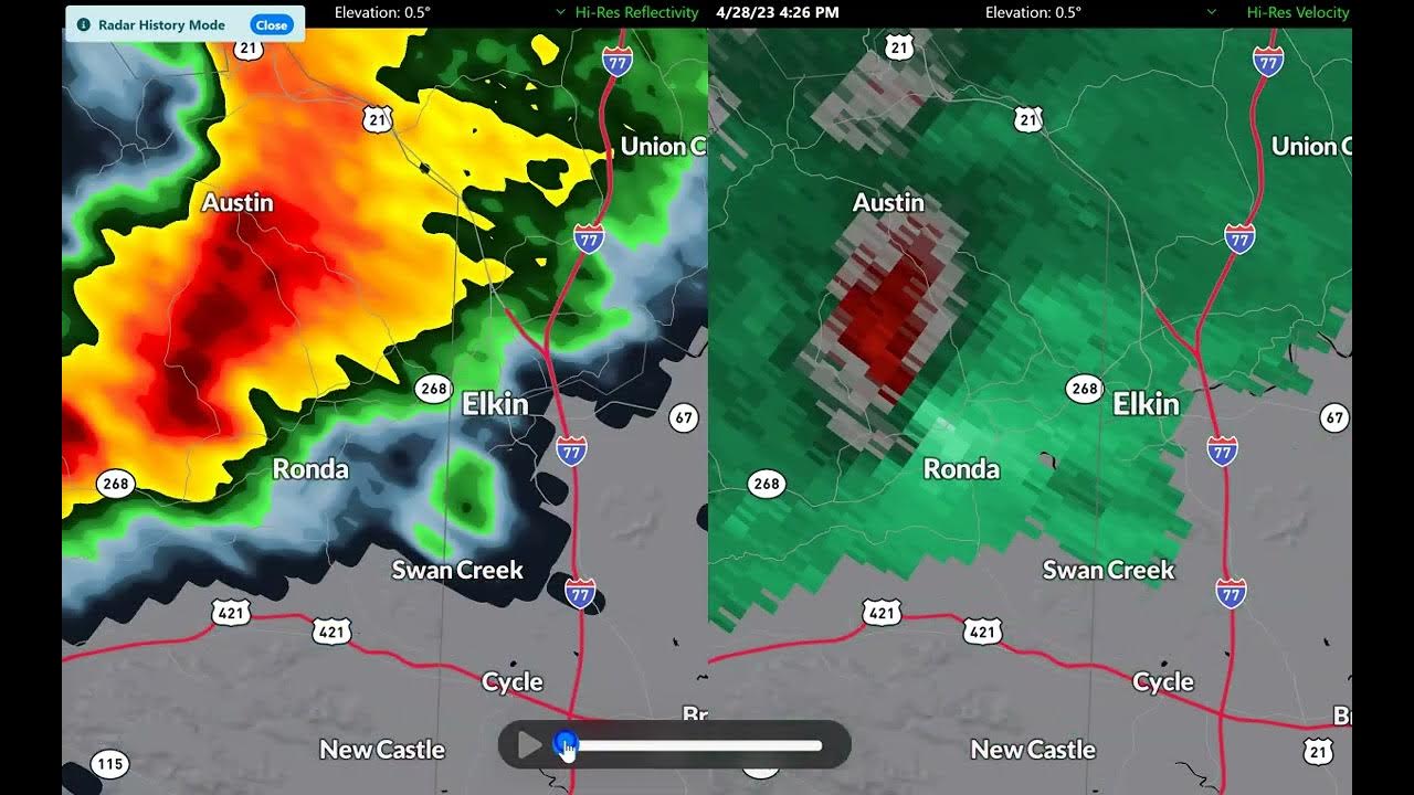 Possible Tornado touchdown today in Elkin, NC. Quick radar analysis. 4