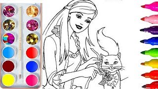 Glitter Pen Coloring Pages BARBIE for Kids Girls| Learning Videos Art Sparkling pen Glitter Pen Coloring Pages BARBIE for Kids Girls| Learning Videos Art Sparkling pen