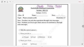Class 2 EVS Worksheet Solution week 17(21/10/21)