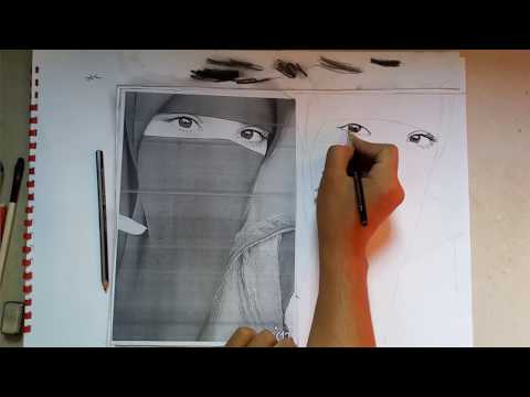 تعلم كيف ترسم منتقبه بطريقه سهله جداااا تعليم الرسم