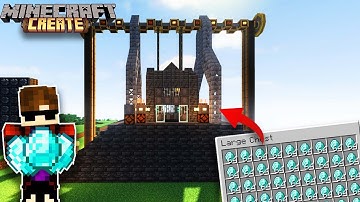 Getting Unlimited Diamonds with Elevator in Minecraft Create Mod #6