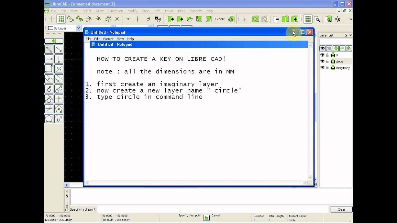 making of a key in libre cad tutorial part 1 - YouTube