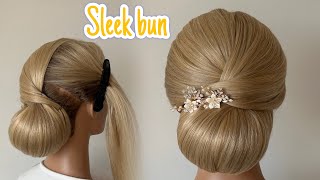 Sleek low bun. Very easy technique! by Andreeva Nata 6,338 views 4 months ago 11 minutes, 44 seconds