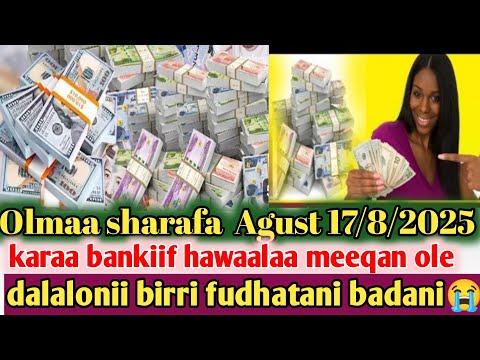 Olmaa Sharafa Agust 17 8 2025 Bankiif Hawaalaa Saudi Jordan Katar Dubai Dalaloni Kebekiofficia
