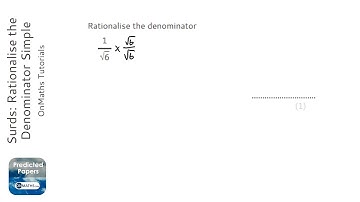 Surds: Rationalise the Denominator Simple (Grade 7) - OnMaths GCSE Maths Revision