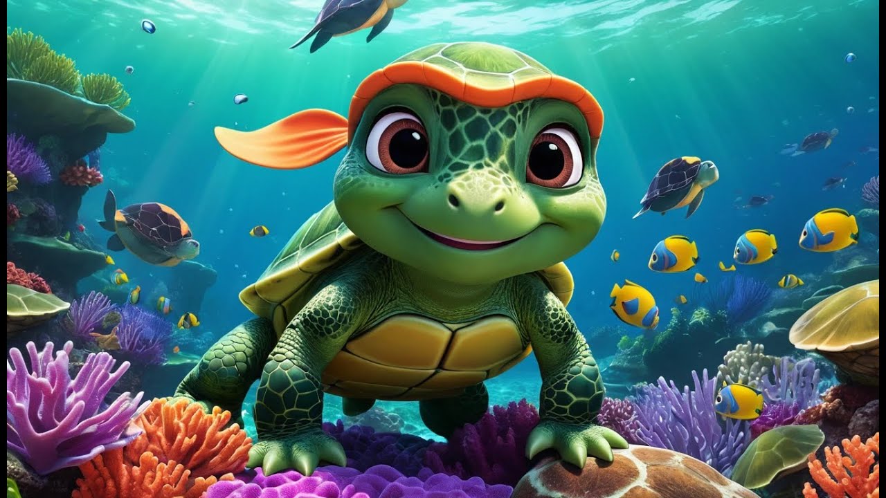 Ten Tiny Turtles Crawl Along | Fun Counting Song for Kids | Playful Turtle Adventure Rhyme