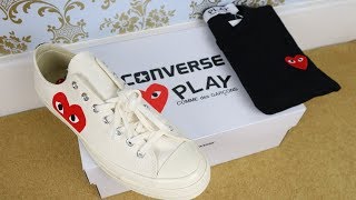 Comme Des Garcons Converse Sneakers \u0026 CDG Play T Shirt Review - YouTube