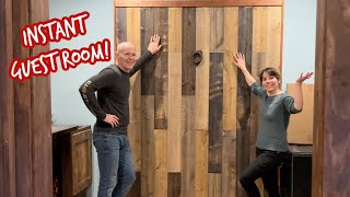 DIY Rustic Barn Wood Murphy Bed|Folding Wall Bed