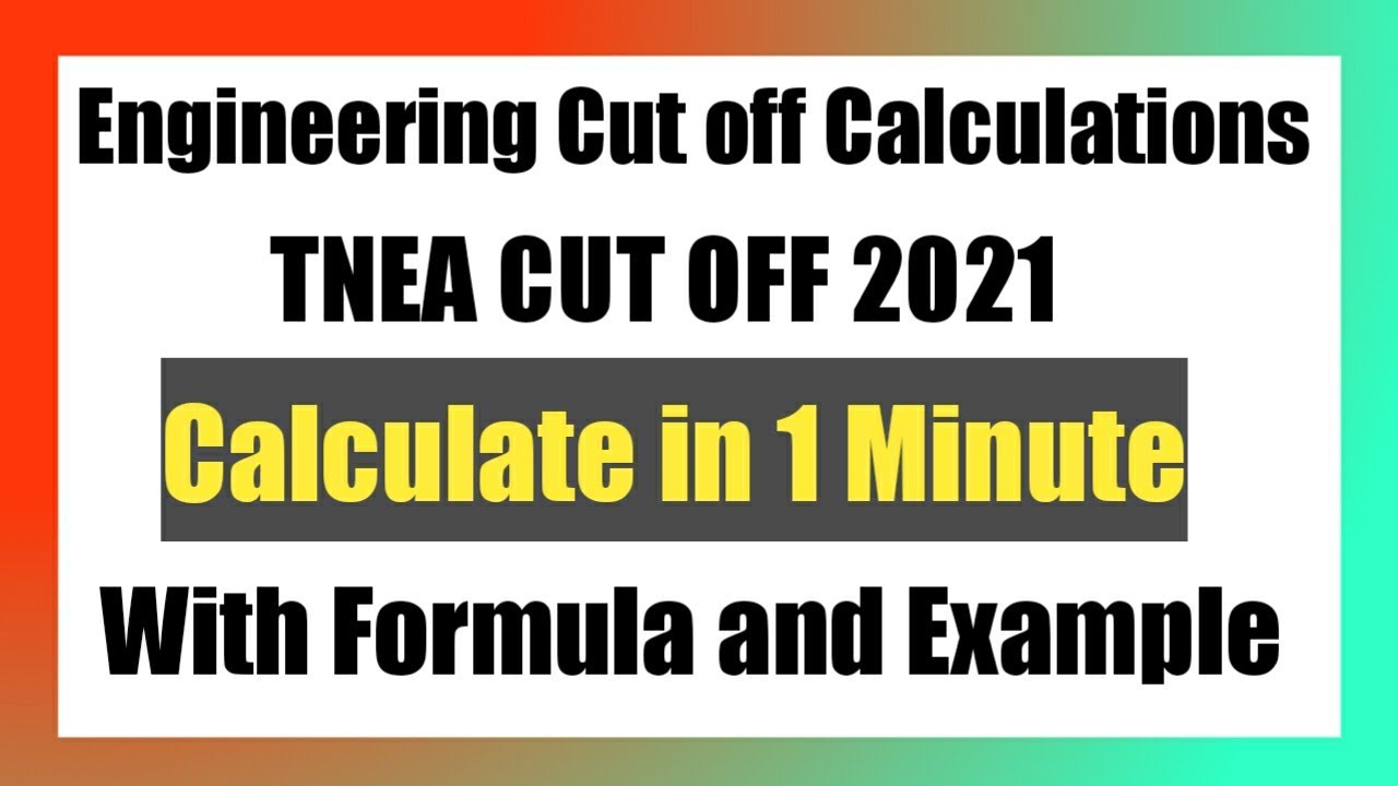 Engineering Cut off Calculation 2021 Calculate in one minute TNEA