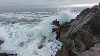 The seas are angry this morning.