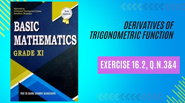 Class 11 : Derivatives of trigonometric functions, Exercise 16 .2, Q.N. 3 & 4