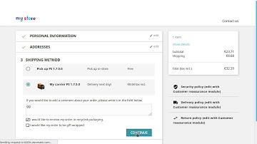 PrestaShop 1.7.5.0 checkout