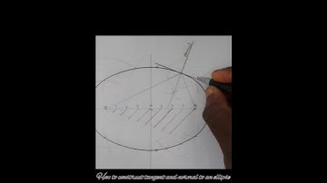 how to construct tangent and normal to an ellipse #technicaldrawing
