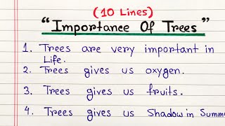 Importance of trees essay in English | 10 lines on importance of trees | Essay on importance of tree