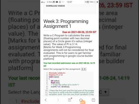 programming assignment 1 of week 3 nptel #nptel  #sudhir  #week3