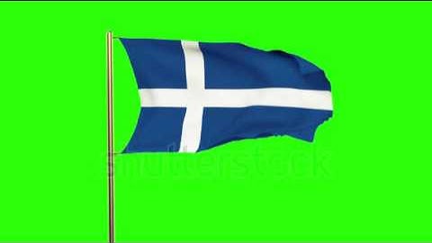 Shetland flag waving in the wind. Green screen, alpha matte. Loopable animation Stock video by