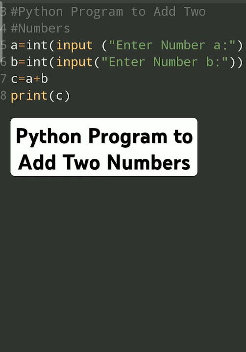 Python Program to Add Two Numbers #coding # ...