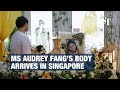 Ms audrey fangs family holds wake as her body arrives in singapore