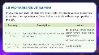 Lists and Tables in HTML || Chapter-6 || Class-7 || Computer-7