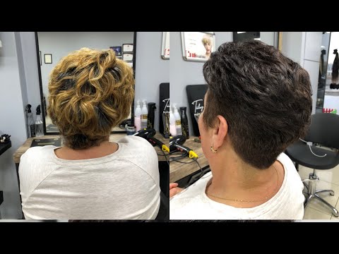 Makasla kısa saç kesimi - short haircut