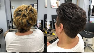 Makasla kısa saç kesimi - short haircut