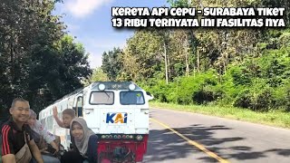 Cheap and cheerful train fare from Cepu to Surabaya for 13,000 Rupiah. Here are the facilities an...