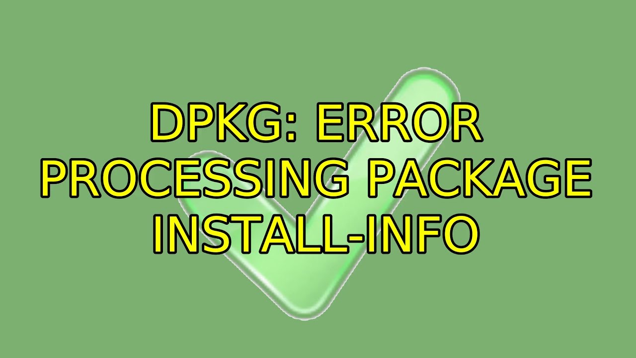 Ubuntu: dpkg: error processing package install-info - YouTube