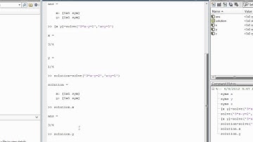 Matlab Essential Skills Sect 36 Solving Systems of Algebraic Equations Symbolically