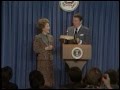 President Reagan's Press Briefing and surprise birthday in Press Room, February 4, 1983