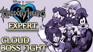 Kingdom Hearts - Cloud (1st) Boss Battle, Olympus Coliseum (Expert, +Shield -Staff)
