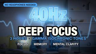 [ Limitless ] Deep Focus — 40Hz Gamma Isochronic Tones · Peak Focus Music (3 Hours)