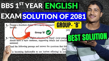 BBS 1st Year Business English 2081 Exam Paper Solution Group-B| Decoding Study