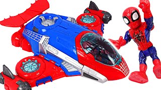 Marvel Avengers Spider-Man Jetquarters! Stop the angry Red Hulk! | DuDuPopTOY