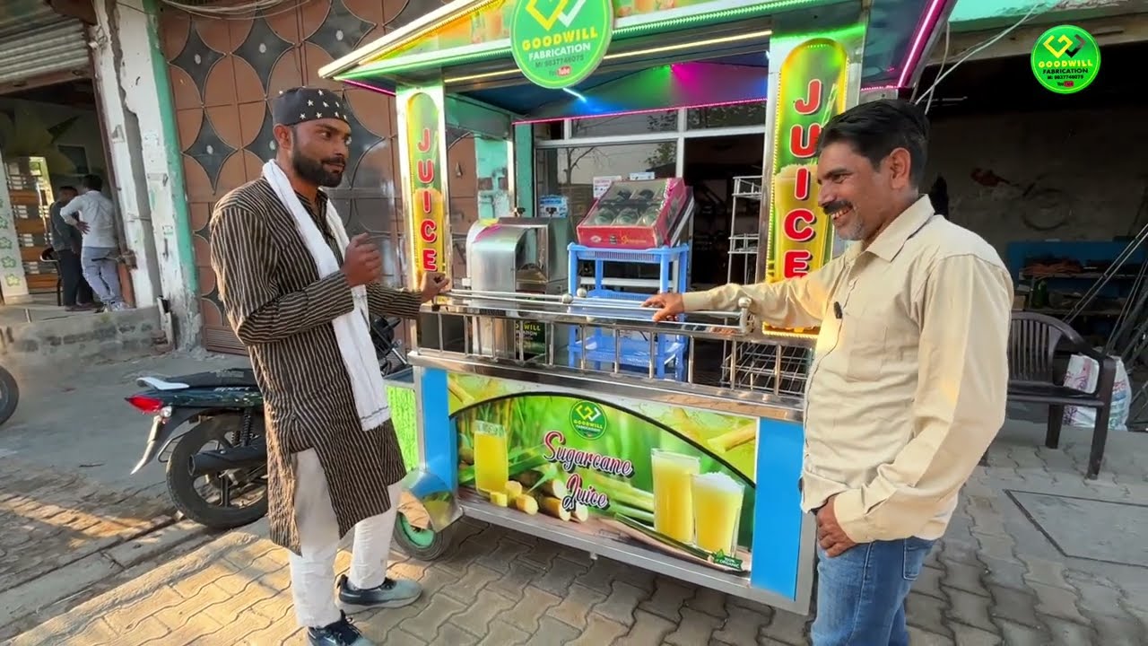 is garmi 🥵 Goodwill fabrication aapke liy lay hai sugarcane juice machine 🥤 no.9837748075.
