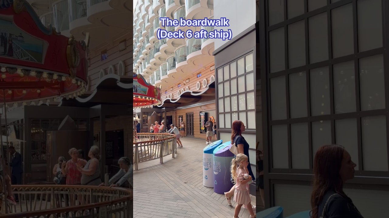 The boardwalk on Symphony of the Seas (Deck 6 - aft ship) #cruiseship #cruiselife #cruisevacation