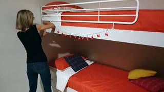 Letto a castello con rete inclinabile e 3° letto /Bunk bed with tipping mattress base and 3° bed