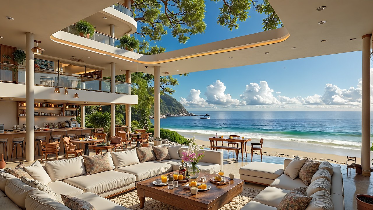 Спокойный весенний джаз с морской атмосферой | Нежный джаз и звуки природы для внутреннего покоя