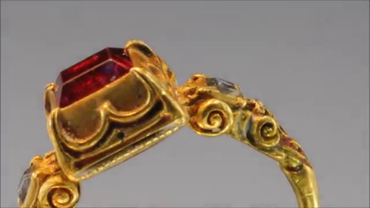 Post Medieval Renaissance Gold Ring with Spinel and Diamonds - YouTube