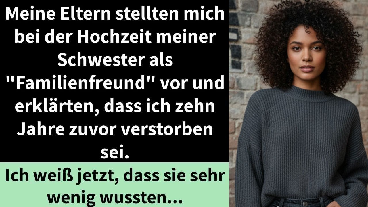Bei der Hochzeit meiner Schwester stellten mich meine Eltern als „Familienfreund“ vor