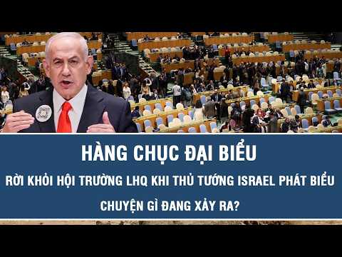 Dozens of delegates walk out of UN assembly during Israeli PM's speech, what is happening?