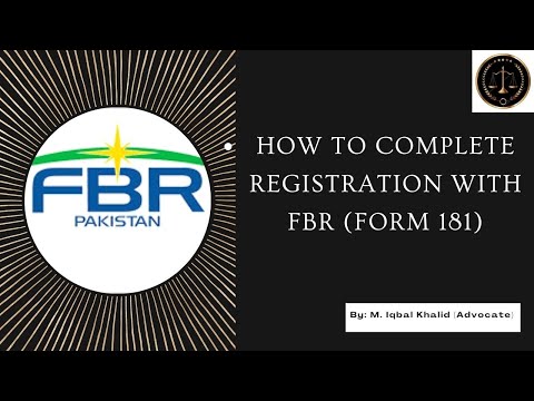 How to complete registration with FBR (Form 181)